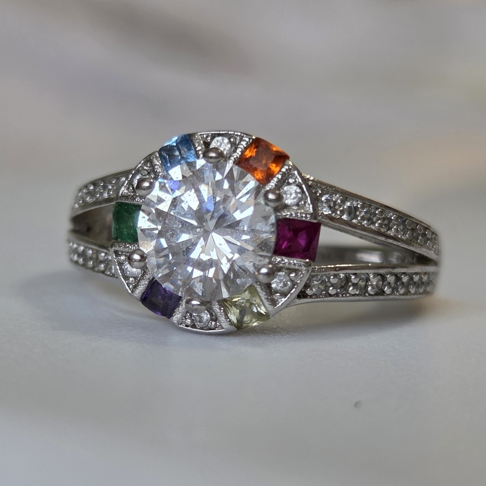 RARE✨️Rainbow 🌈 Spectrum Ring - Size 8 LGBTQ2+Pride Multicolour Charmed Aroma - Picture 2 of 14